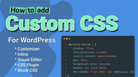 How To Add Custom Css To Wordpress Ways Youtube