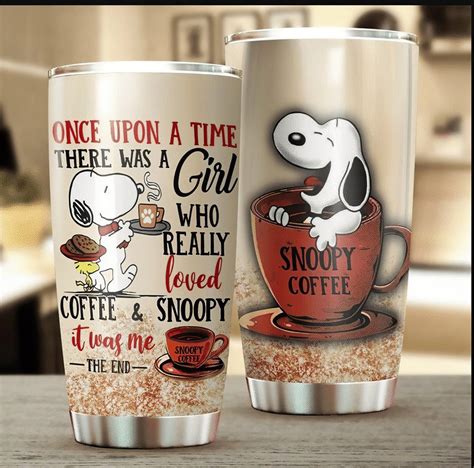 Personalized Snoopy Drink Coffee Tumbler Cup Stainless Steel Etsy