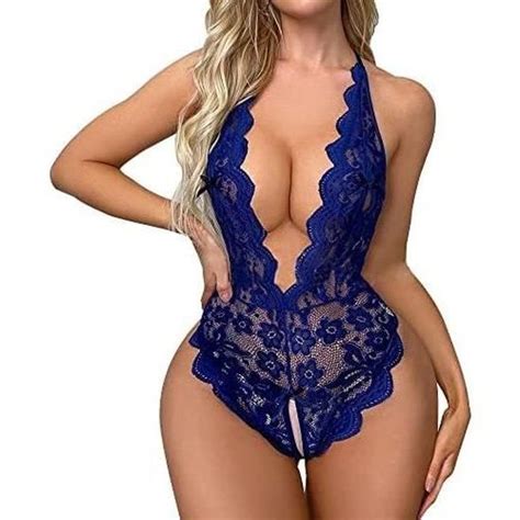 COORDONNES ENSEMBLE LINGERIE Lingerie Sexy Femme Body Et Combinaison Dos Nu En Dentelle