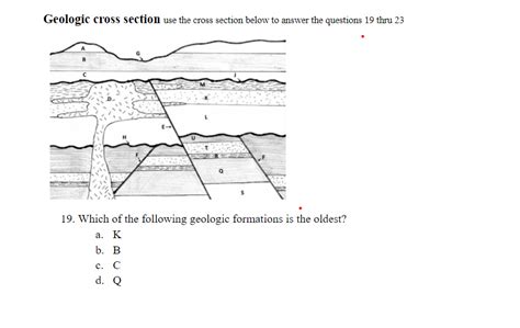 Solved Geologic Cross Section Use The Cross Section Below To Chegg