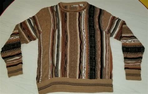 VINTAGE BACHRACH Coogi TEXTURED SWEATER MENS M MED MEDIUM Brown EBay