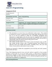 L4-U1-Programming-Computing-Assignment-2 brief 1 .docx - Unit 01 ... 
