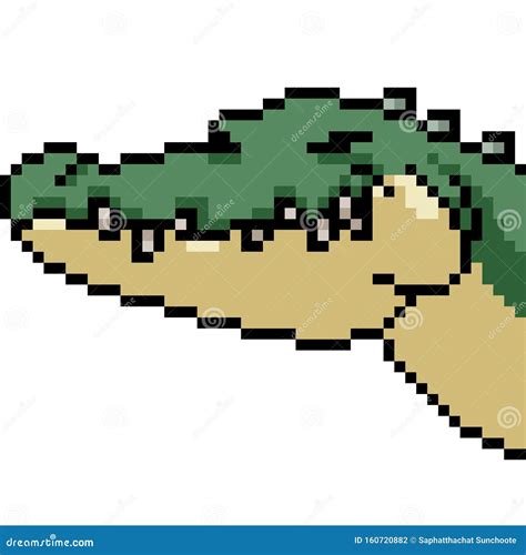 Vector Pixel Art Crocodile Stock Vector Illustration Of Crocodile