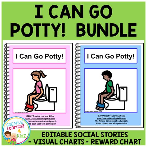 Social Stories I Can Go Potty Editable Bundle Toilet Training