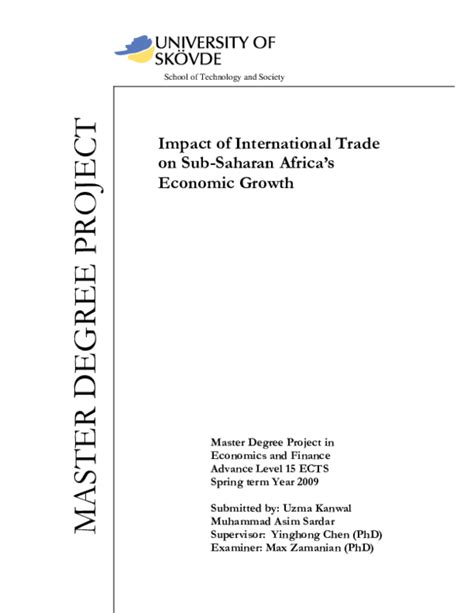 Pdf Impact Of International Trade On Sub Saharan Africas Economic