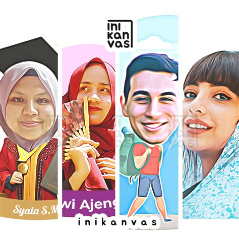 Jual Karikatur Foto Kanvas Kado Wisuda Perpisahan Pernikahan Ulang