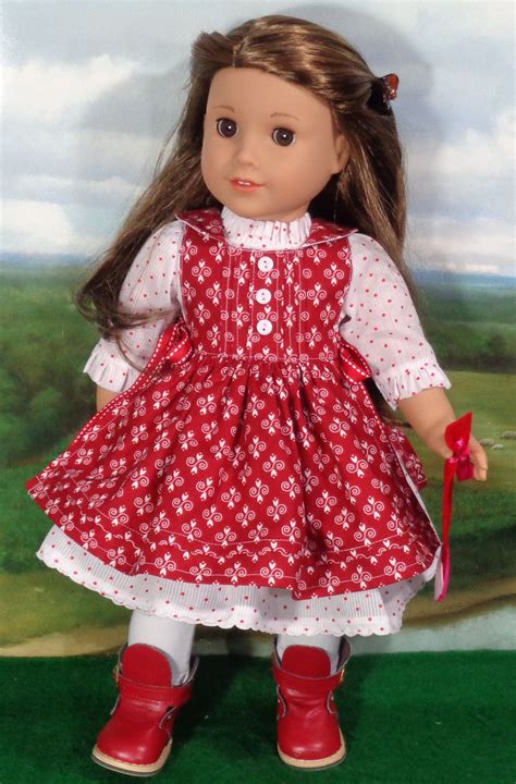 Valentines Day Dress And Pinafore For 18 Inch Dolls Etsy American