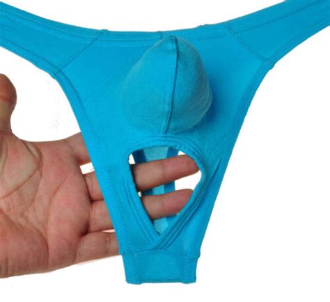 Modal Mens Soft Bulge Pouch G String Scrotum Out Underwear Bikini