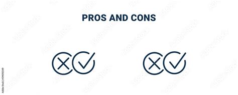 Vecteur Stock Pros And Cons Icon Outline And Filled Pros And Cons Icon