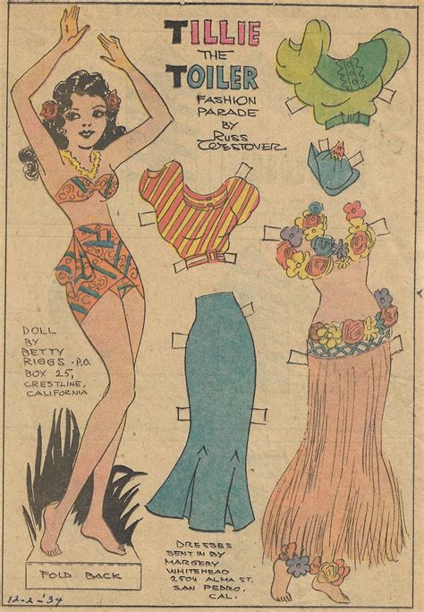 Pin On 1934 Tillie The Toiler Paper Dolls