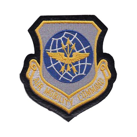 Air Mobility Command Yellow Lettering Leather Velcro Usafpatches