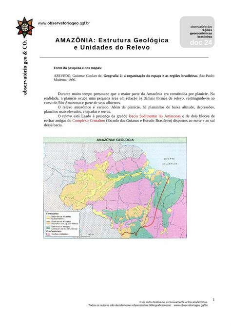 PDF regiões brasileiras AMAZÔNIA Estrutura Geológica doc 2 4