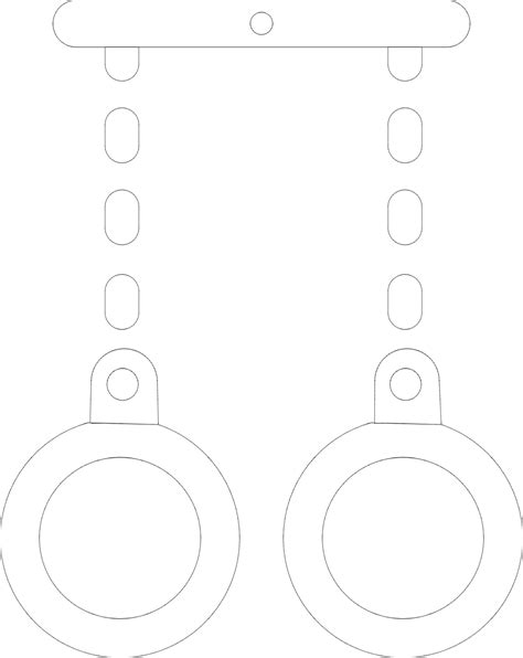 Flat illustration of handcuffs in black line art. 24364308 Vector Art ...