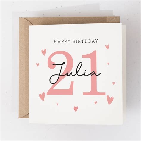 21st Birthday Card For Niece Etsy Uk