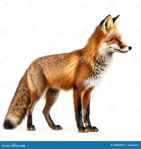 Ultra Detailed 3d Rendering Of Red Fox On White Background Stock