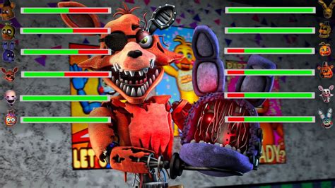 Sfm Fnaf Top 10 Fnaf Vs Fight Animations With Healthbars Youtube