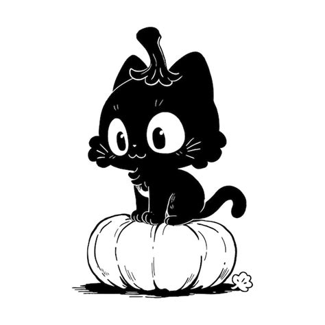 Premium Vector Black Cat And Pumpkin Silhouette