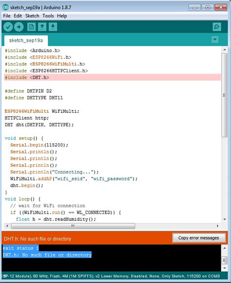 Exit Status Dht H No Such File Or Directory Arduinoall Arduino