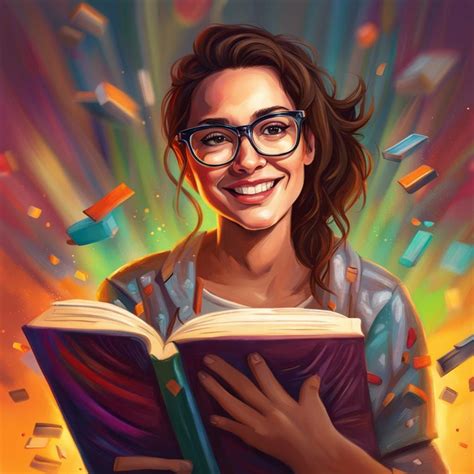 Woman In Her Early 30s Wearing Glasses With A Bookish Look And A Wonderful Smile Ai Generated