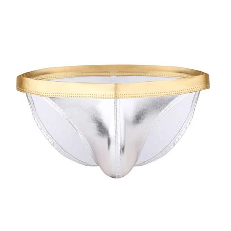 Ropa interior Gay para hombre tangas de G string Bikini calzoncillos de cuero de imitación