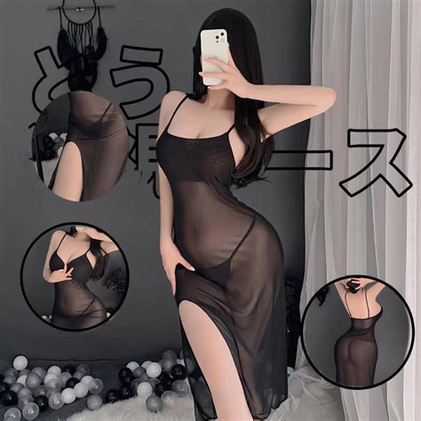 Jual Sexy Lingerie Hot Dress Transparan Dengan Belahan Samping Baju Tidur Wanita A Shopee