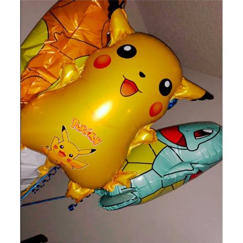 Large 5 Pack Balloon Pikachu Friends For Pokemon Birthday Etsy