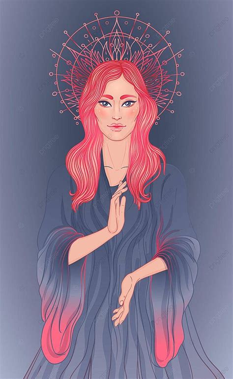 Devoción A La Virgen María Ilustración Sobre Mandala Corazón De Santa