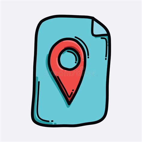 Location Color Vector Icon Drawing Sketch Illustration Hand Drawn Line