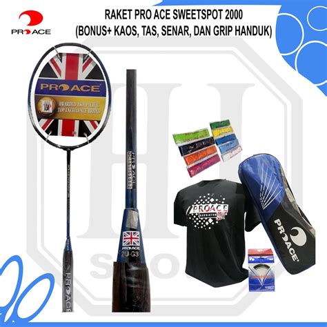 Jual Raket Original Pro Ace Sweetspot Bonus Komplit Badminton