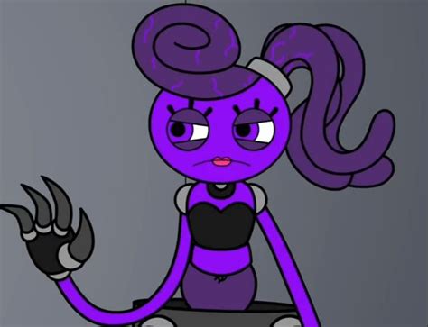 A Cartoon Character With Purple Hair And Horns