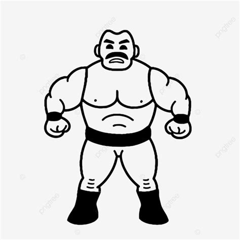 Wrestler Wrestling Logo Printout Outline Sketch Drawing Vector ...