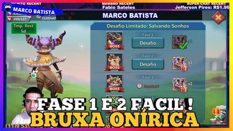 Lords Mobile Desafio Bruxa Onirica Fase E Facil Youtube