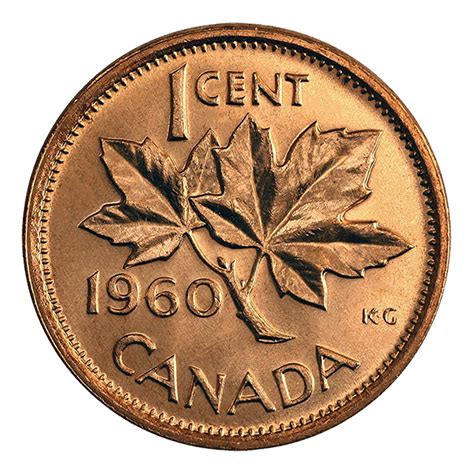 Canadian Cent Maple Leaf Twig Penny Coin Brilliant Uncirculated