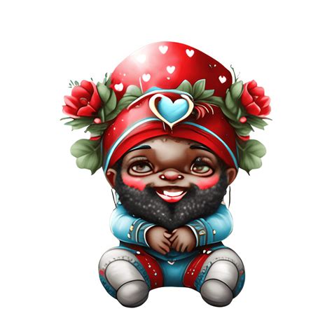 African American Valentine Gnome Graphic Creative Fabrica