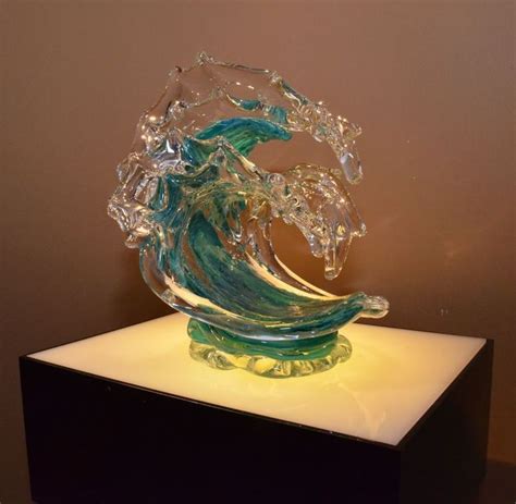 David Wight Glass Art Wave Sculptures Statues Weblink