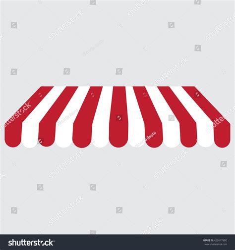 Striped Red White Shopstore Window Awning Stock Illustration 423017980