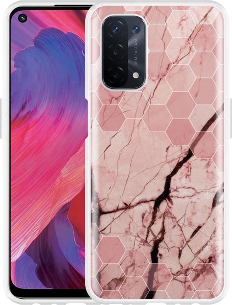 Oppo A74 5G Hoesje Pink Marble Designed By Cazy Bol