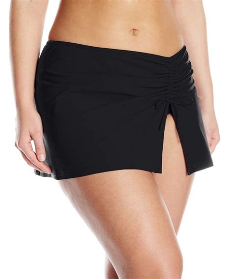 Women S Plus Size Tutti Frutti Skirted Bikini Bottom Black CQ11PIGTJY1