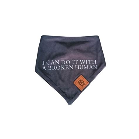 Bandana Broken Human Negra Para Mascota Cochikis Pet Shop