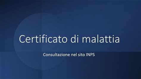 Tutorial Consultazione Certificato Malattia Youtube