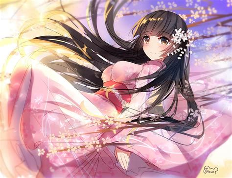 Hd Wallpaper Anime Anime Girls Kimono Japanese Clothes Long Hair