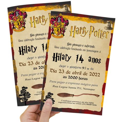 Convite Harry Potter Digital Convite Digital Produtos Elo7