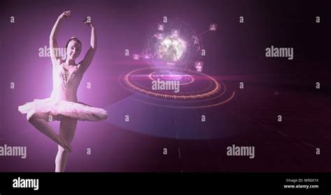 Ballet Dancer Dancing With Digital Technology Interface Stock Photo Alamy