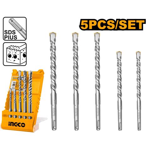 5 Pieces Sds Plus Hammer Drill Bits Set Ingco Tools South Africa