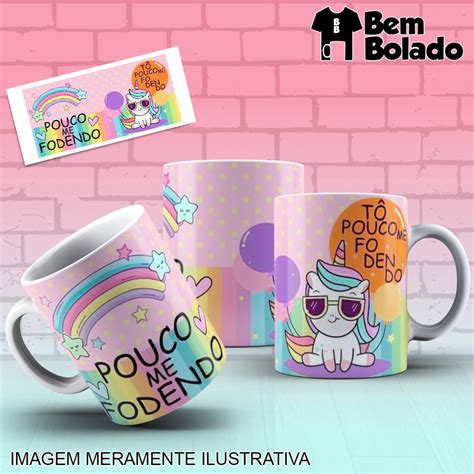 Caneca Tô pouco me fodendo unicórnio delicado Elo7