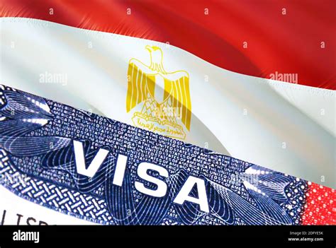 Egypt Visa Document With Egypt Flag In Background Egypt Flag With