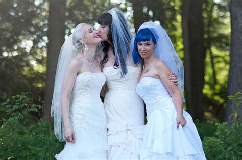 Here Come The Brides The Worlds First Married Lesbian Threesome Celebrate Their Love Daily Star