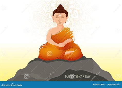 Happy Vesak Day Buddha Purnima Wishes Greeting Card Background Stock