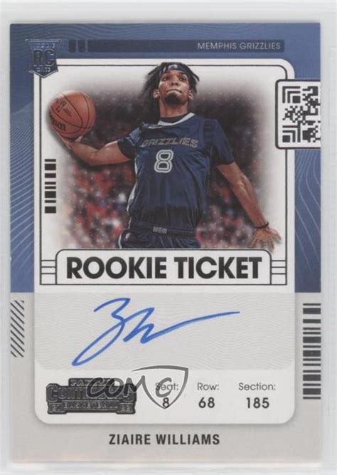 Panini Contenders Rookie Ticket Ziaire Williams Rookie