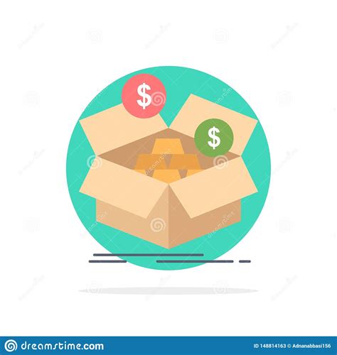 Savings Box Budget Money Growth Flat Color Icon Vector Stock Vector